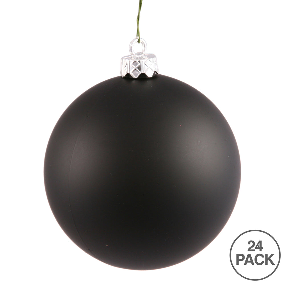 Vickerman 2.4" Black Matte Ball Ornament, 24 per Bag, Plastic