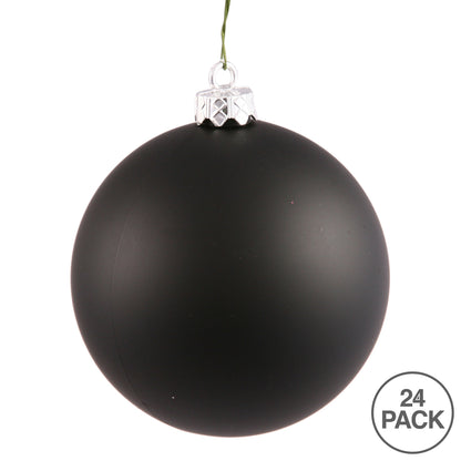 Vickerman 2.4" Black Matte Ball Ornament, 24 per Bag, Plastic