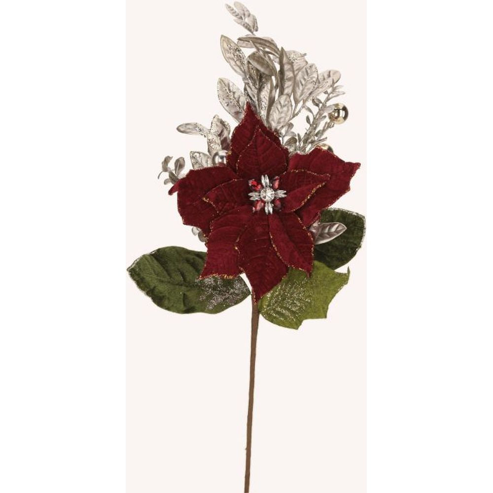 Mark Roberts Christmas 2023 Multi Jeweled Poinsettia Spray 21''