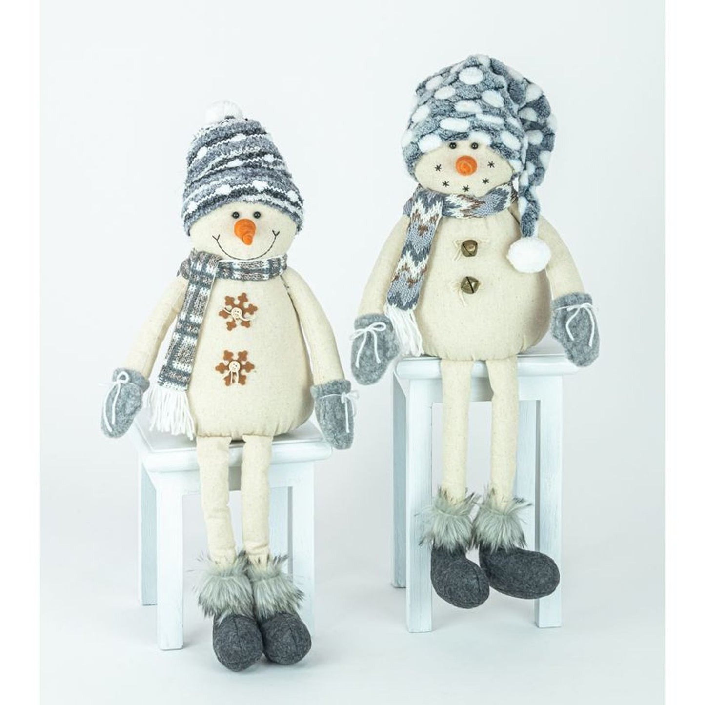 Hanna’s Handiworks Blissful Snowman Dangle Leg Set Of 2 Assortment