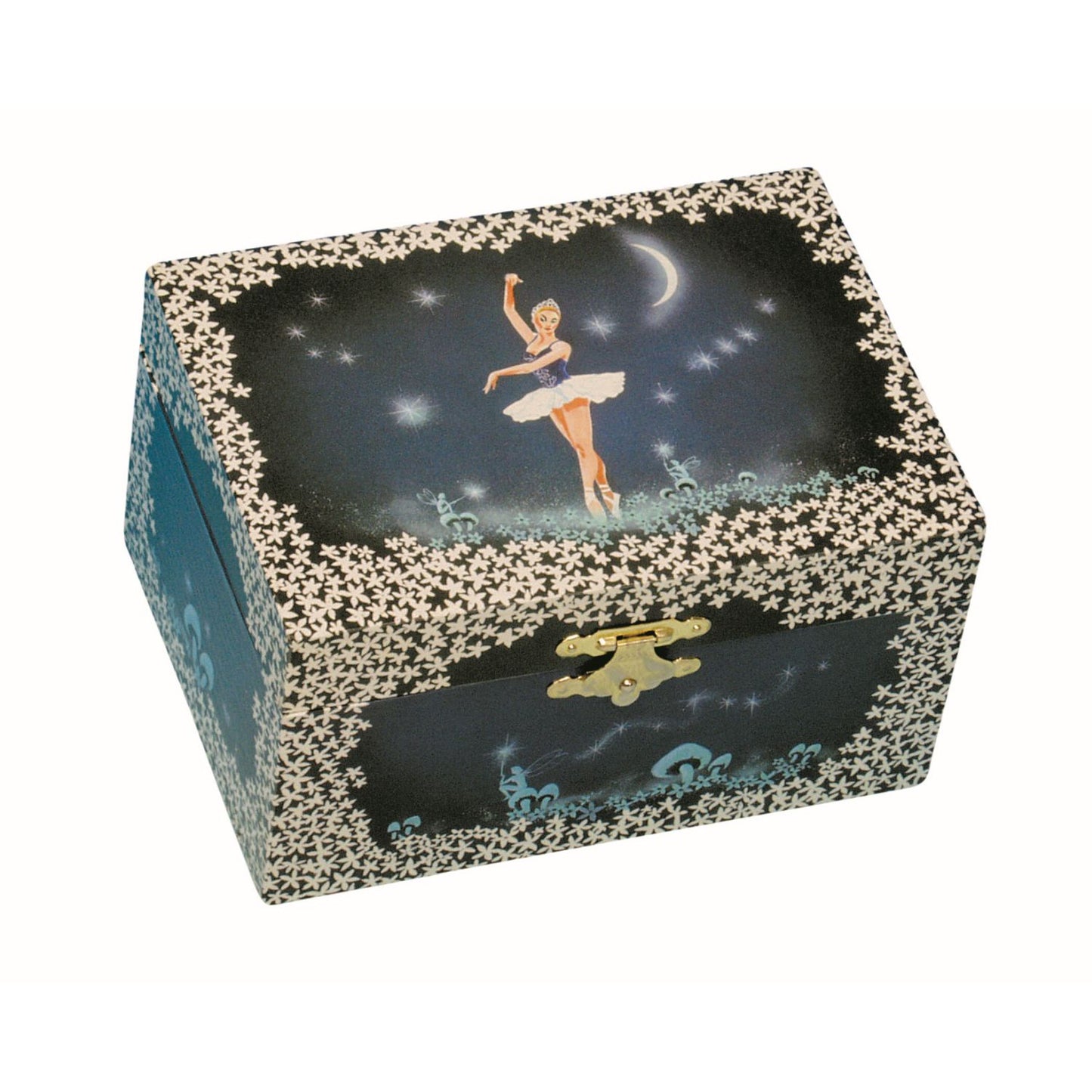 Musicbox Kingdom 5.9" Ballerina Jewelry Box Turns To The Melody “Blue Danube”