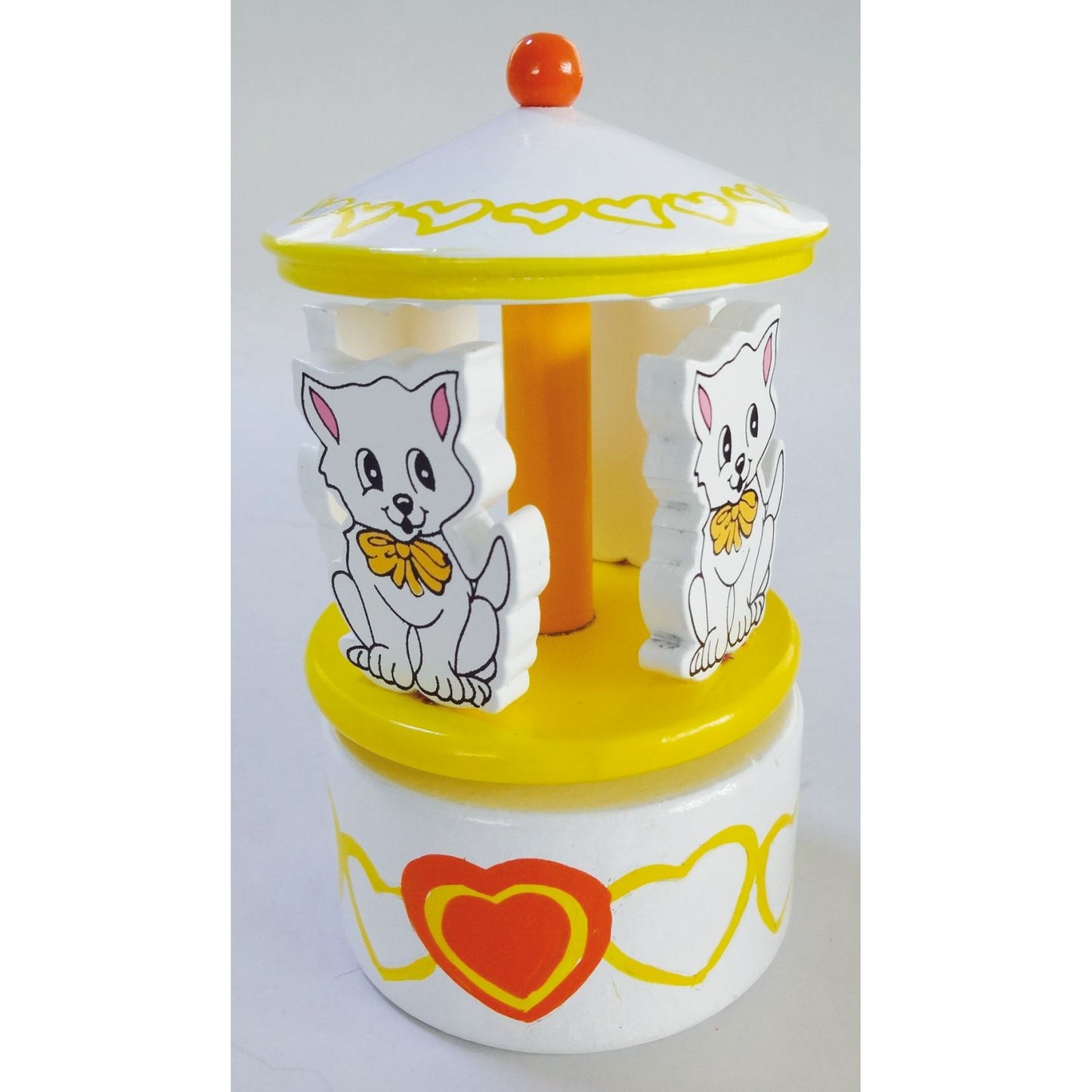 Musicbox Kingdom 5.9" Cat Carousel Turns To A Famous Melody