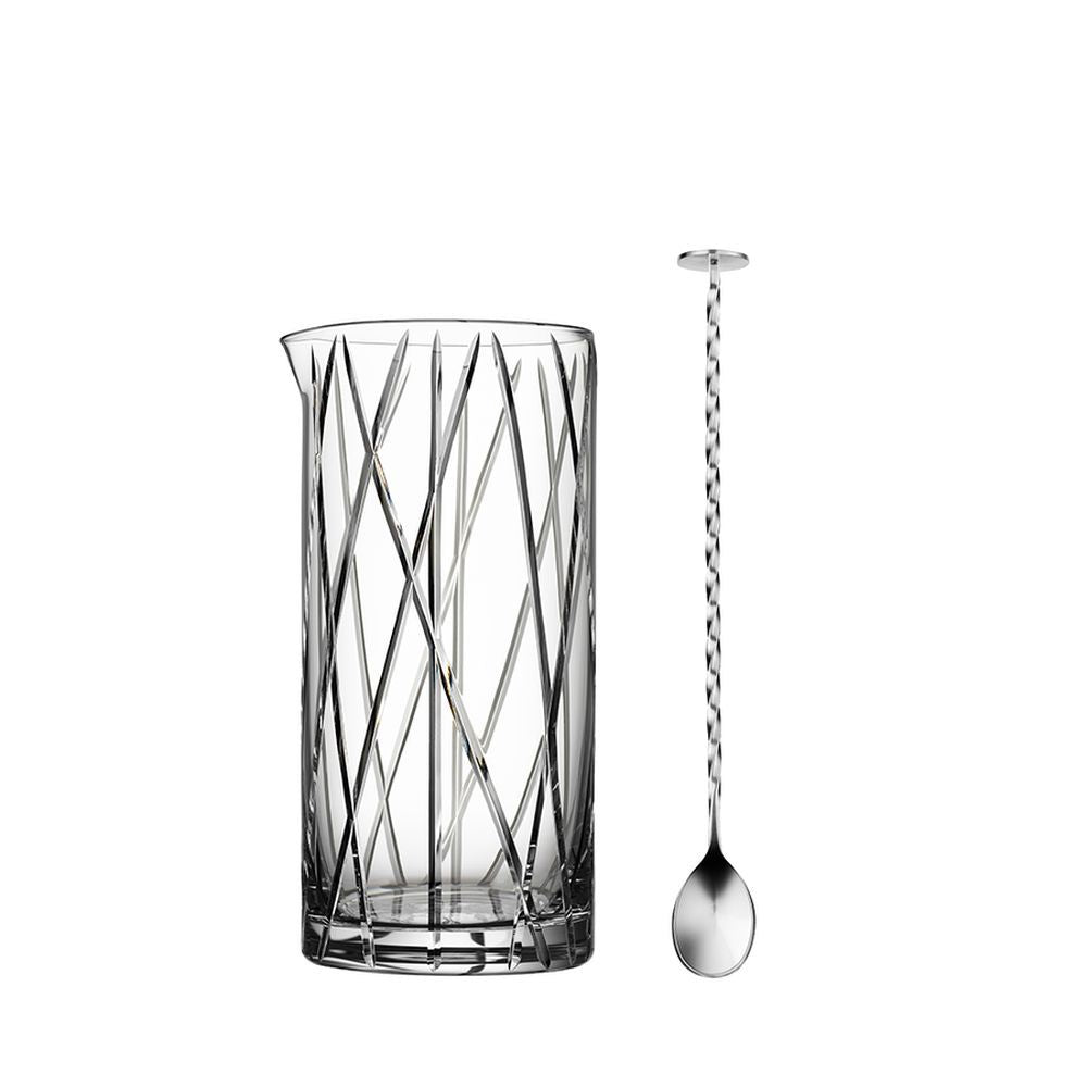 Orrefors City Mixing Glass including Bar Spoon, Glass, Clear
