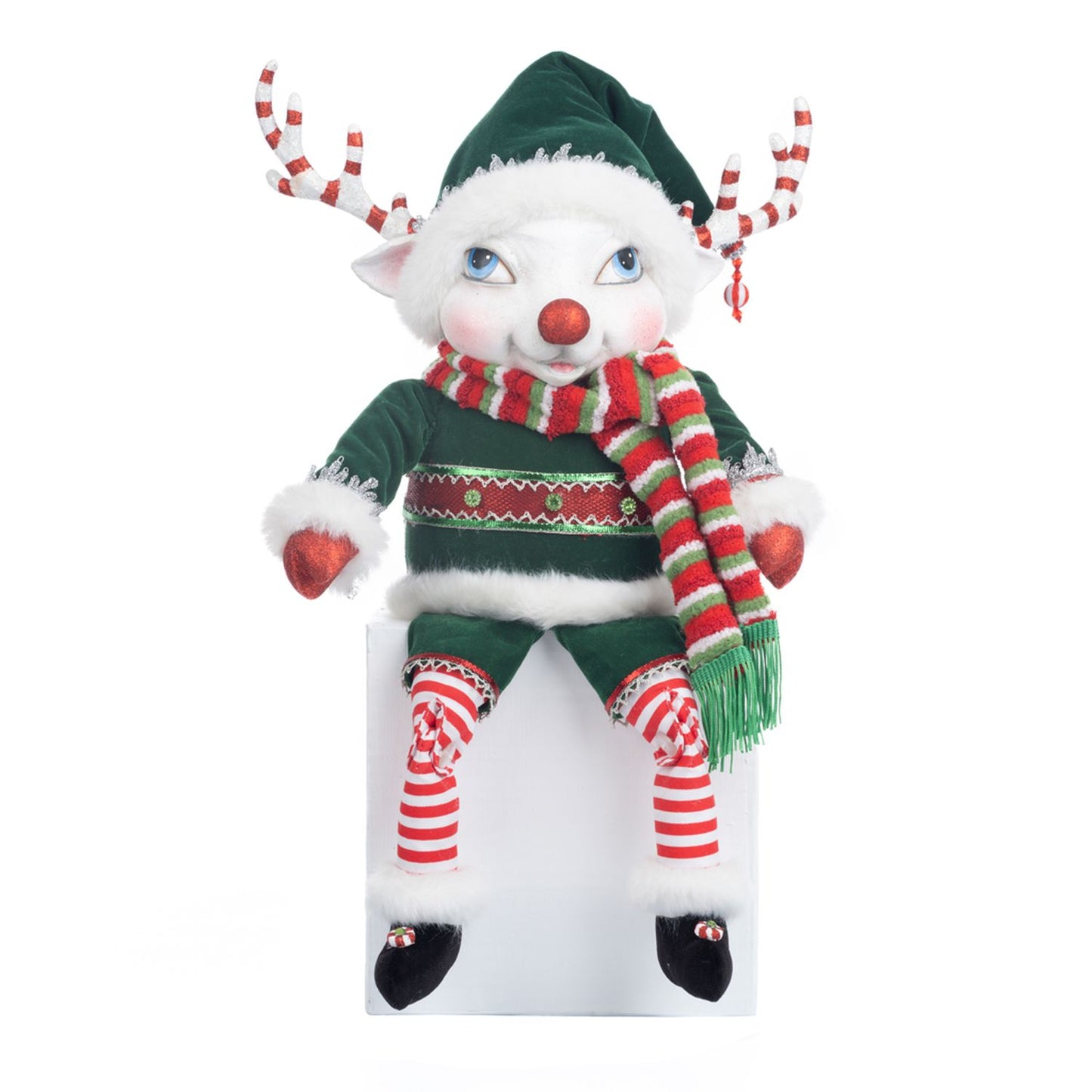 Katherine's Collection 2023 Peppermint Palace 16.5 Inch Reindeer Lanky Leg Doll Green