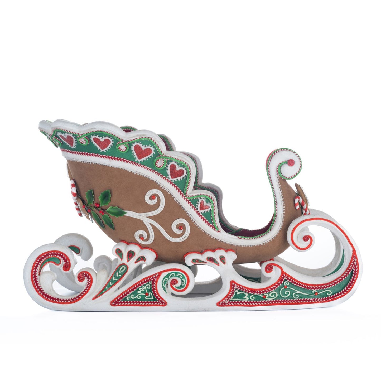 Katherine's Collection Seasoned Greetings Sleigh, 19.25x11.75x11 Inches, Green Resin