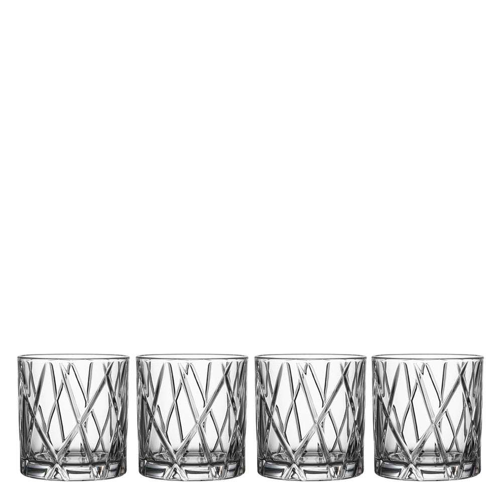 Orrefors City 10.9 Oz. Double Old Fashioned Glass, Set of 4, Glass, Clear