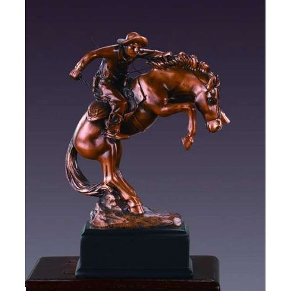 Treasure of Nature Western Cowboy Figurine, Bronze Plated, 6" x 4.5"