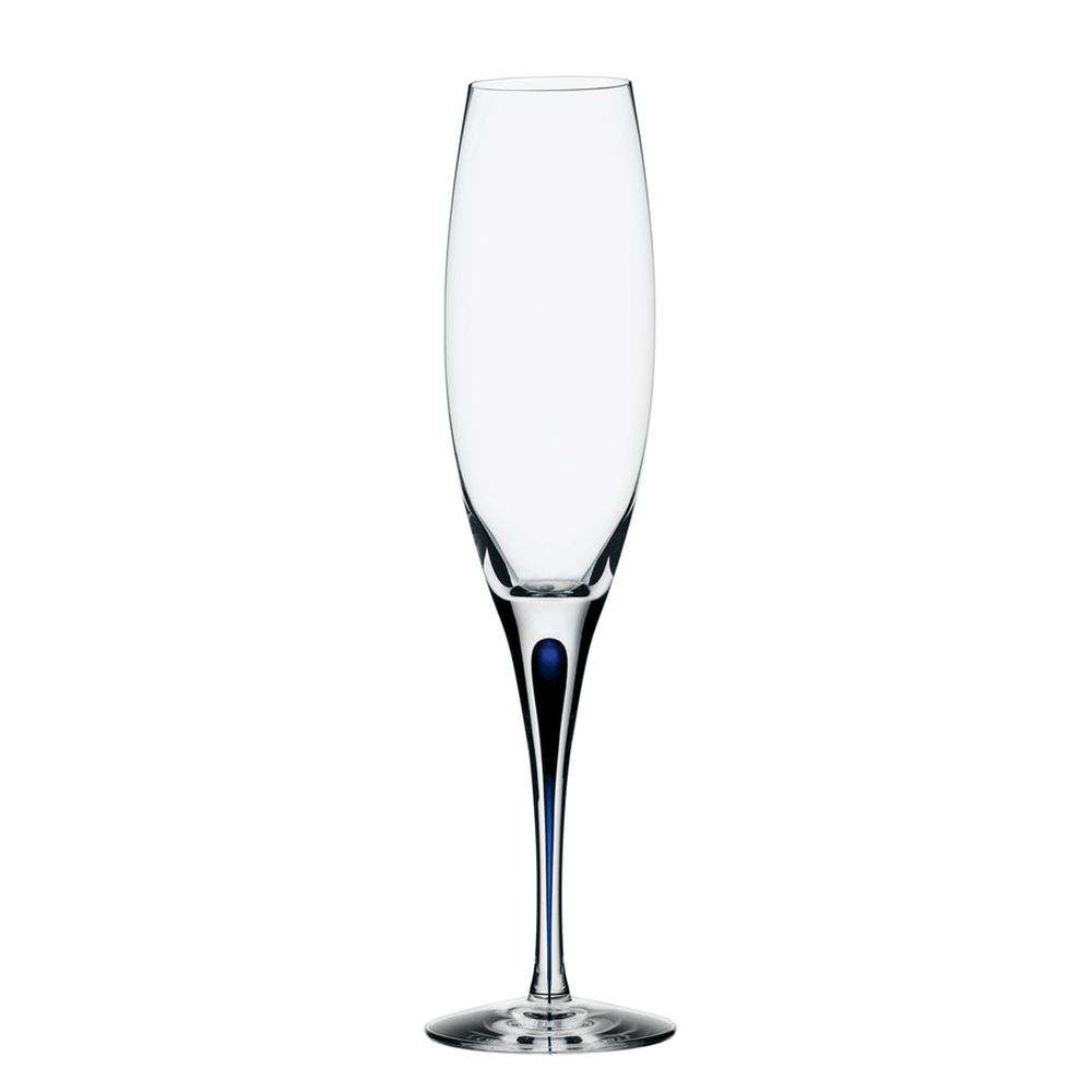 Orrefors Intermezzo Blue Champagne Flute, Glass, Blue