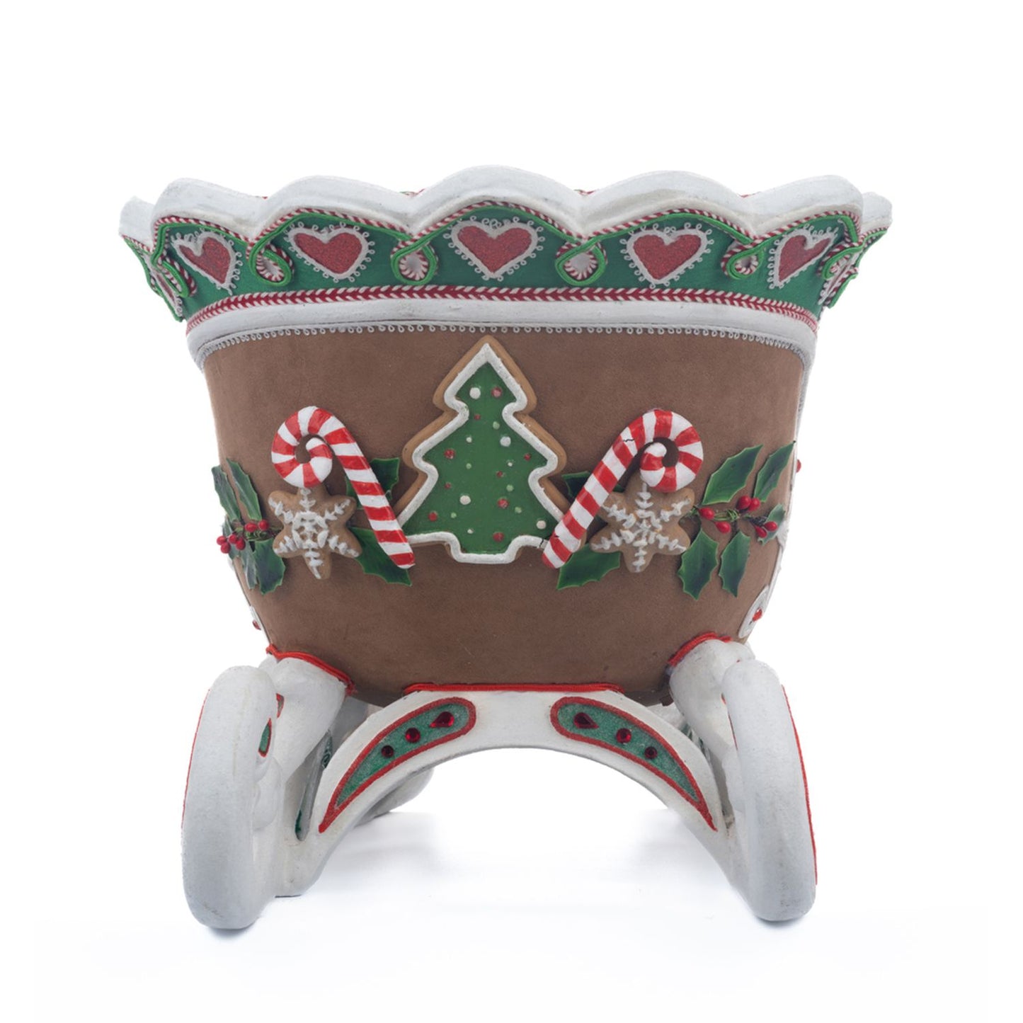 Katherine's Collection Seasoned Greetings Sleigh, 19.25x11.75x11 Inches, Green Resin