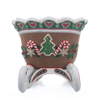 Katherine's Collection Seasoned Greetings Sleigh, 19.25x11.75x11 Inches, Green Resin