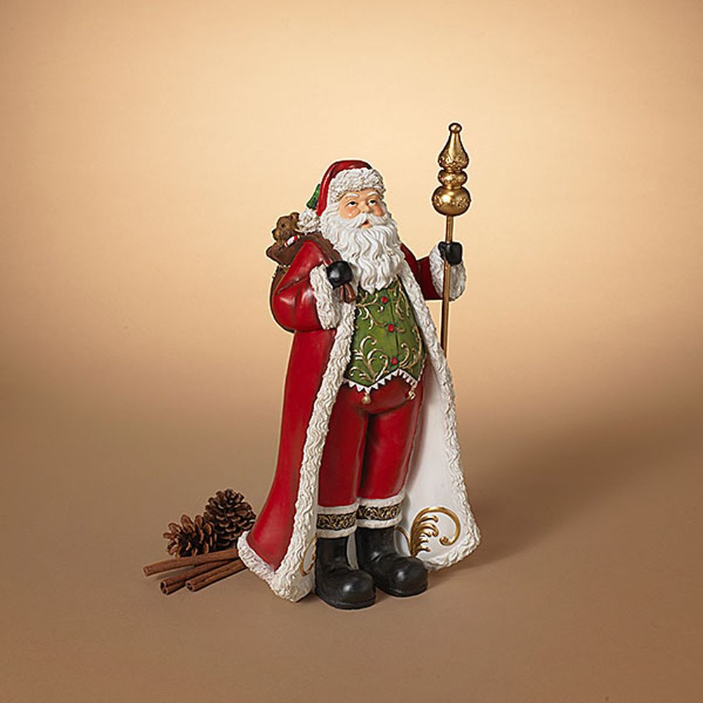 Gerson Company 17.1" Resin Holiday Santa Figurine