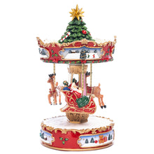 Load image into Gallery viewer, Goodwill Music Motion Santa Sleigh/Tree Carousel 25Cm