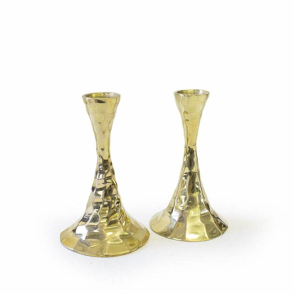 Quest Collection Hammered Candle Holders Gold