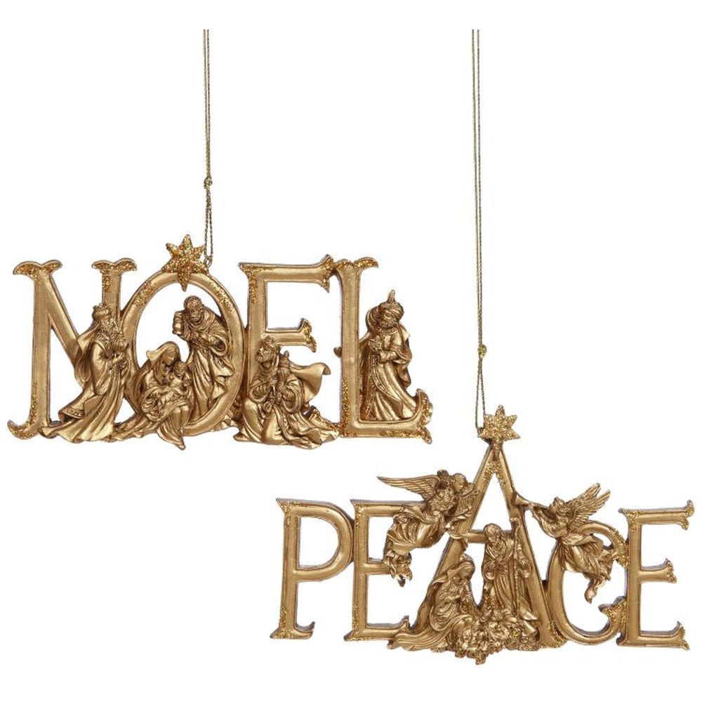 Mark Roberts 2022 Noel And Peace Ornament, Assortment Of 2 3 Inches