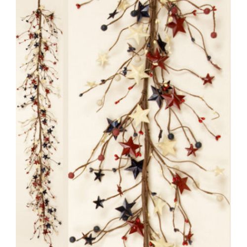 Your Heart's Delight Garland- Americana- Berries And Tin Stars