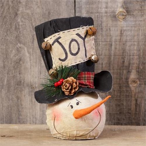 Your Heart's Delight Snowman Face with Top Hat - Joy