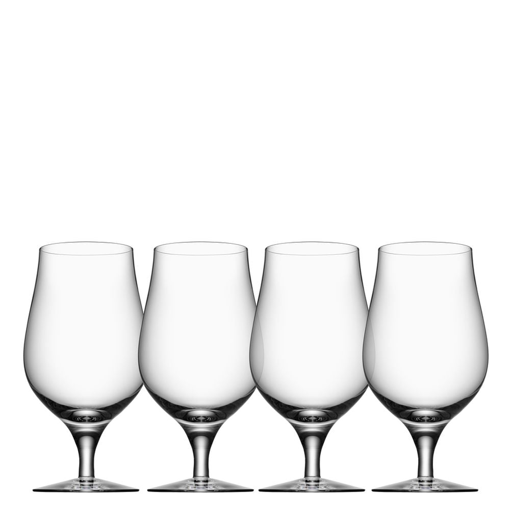 Orrefors Beer Taster 16 Ounce Glass, Set of 4, Clear