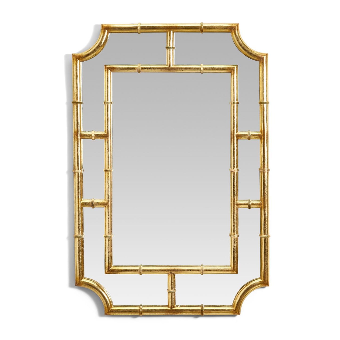 Two's Company Golden Bamboo Wall Mirror, 30"x20"