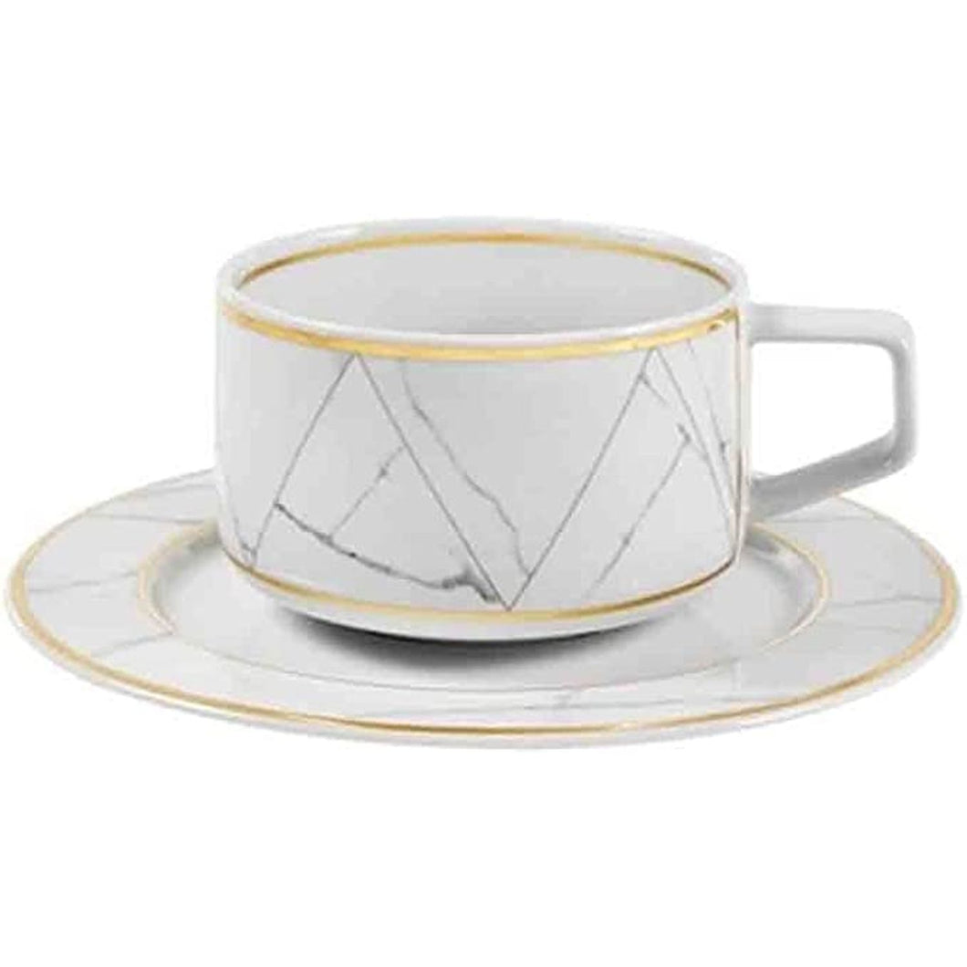 Vista Alegre Carrara Teacup and Saucer, Porcelain