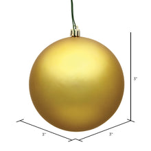 Load image into Gallery viewer, Vickerman 3&quot; Gold Matte Ball Ornament, 12 Per Bag