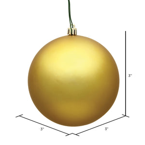 Vickerman 3" Gold Matte Ball Ornament, 12 Per Bag