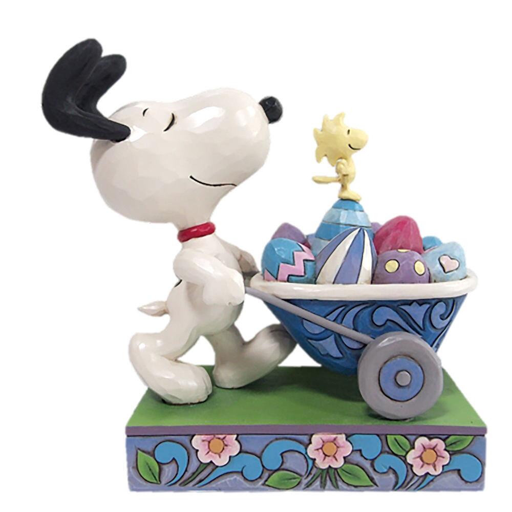 Enesco Peanuts By Jim Shore Snoopy & Woodstock Easter Wheelbarrow Figurine