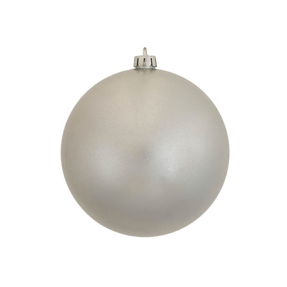 Vickerman 4.75" Silver Candy Ball Ornament, 4 Per Bag