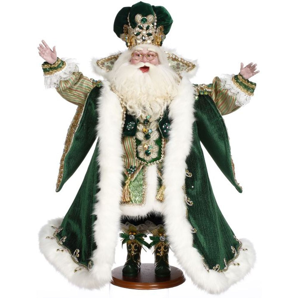 Mark Roberts Christmas 2023 Emerald Sparkle Santa Figurine - 27 Inches