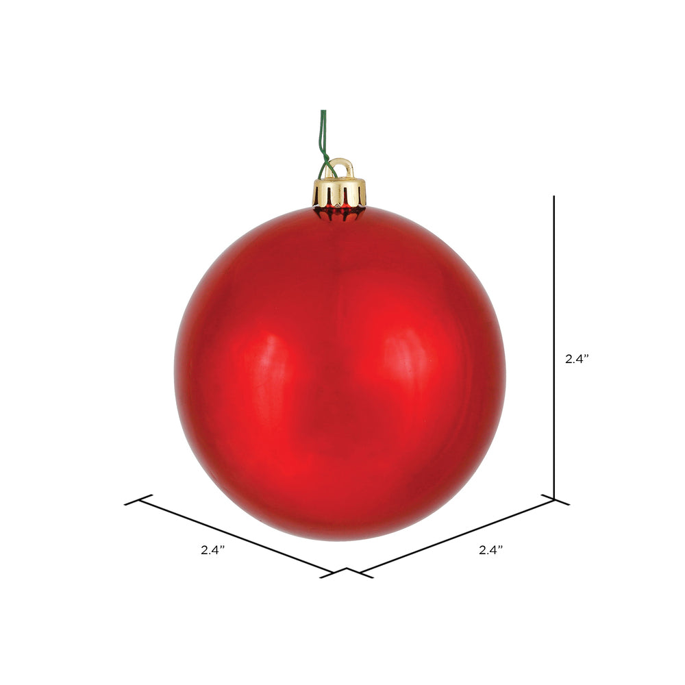 Vickerman 2.4" Red Shiny Ball Ornament, 24 Per Bag