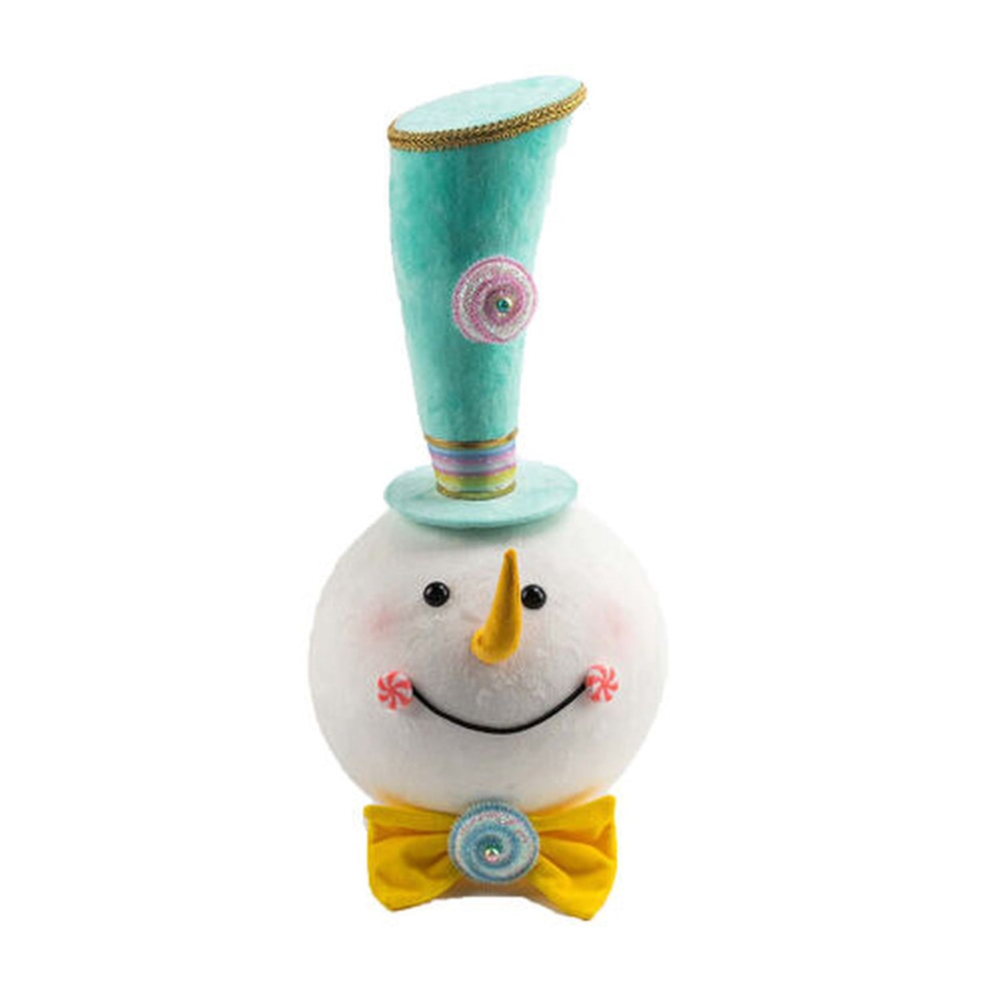 December Diamonds Snow Cream Shoppe 19" Snowman Head With Blue Top Hat Figurine
