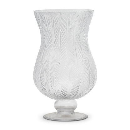 Two's Company Set Of 2 Fern Large Vase / Candleholder - Glass