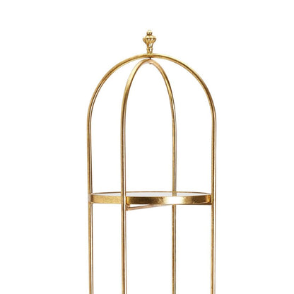 Two's Company Golden Etagere with 4 Mirror Glass Shelves