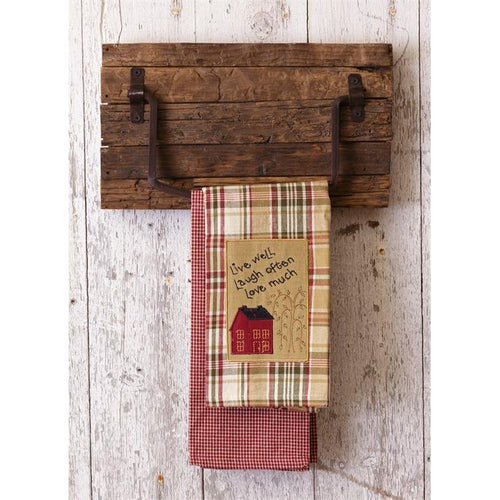 Your Heart's Delight Towel Holder - Wood Rustic