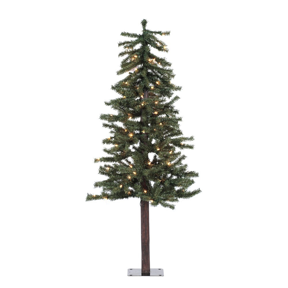 Vickerman 4' Natural Alpine Artificial Christmas Tree, Clear Incandescent Lights