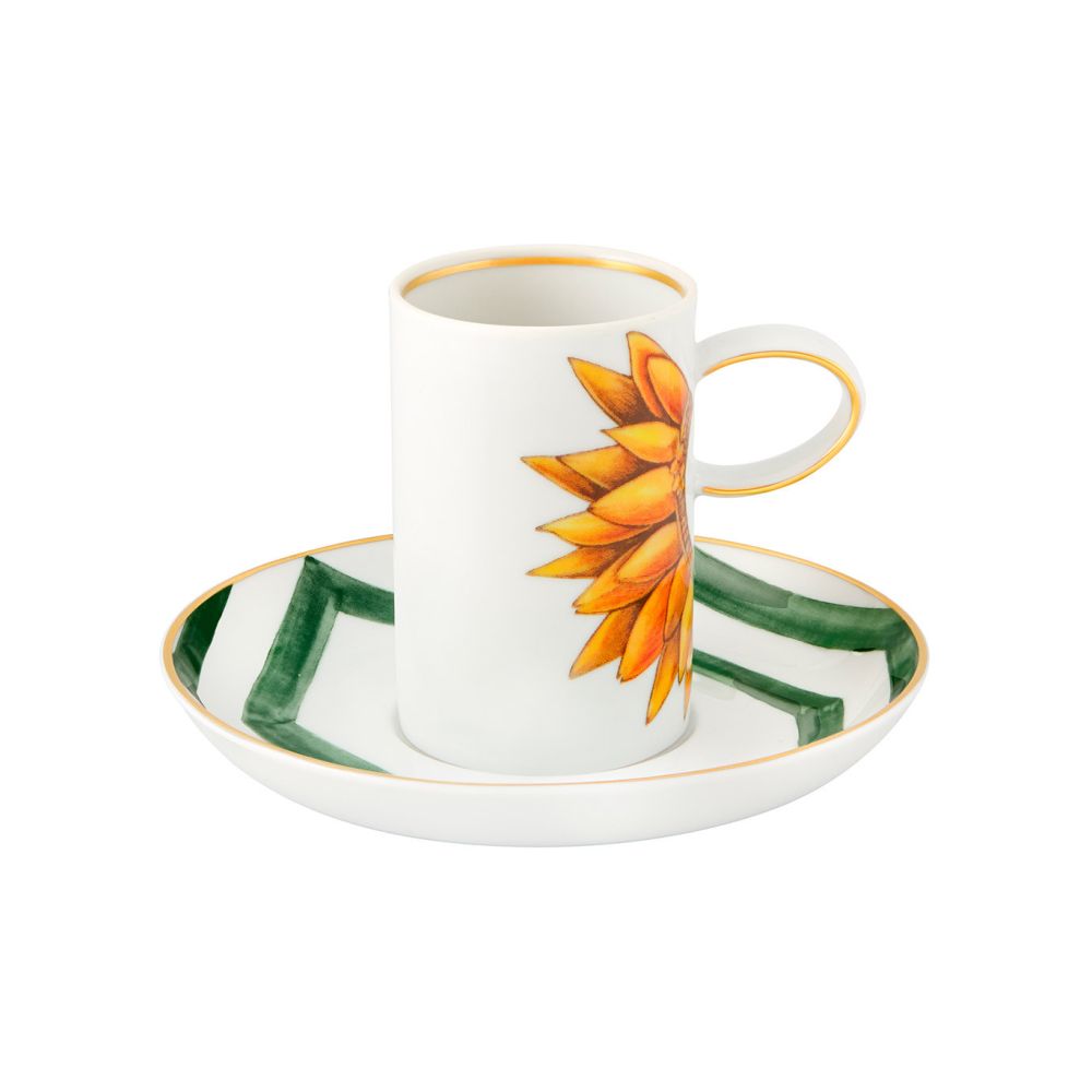 Vista Alegre Amazonia Set Of 2 Expresso Cups and Saucers