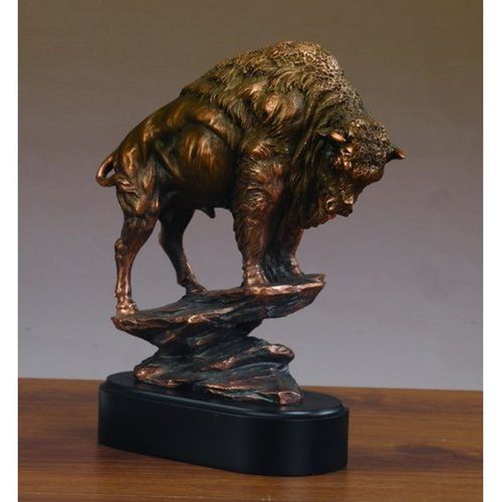 Treasure of Nature Buffalo Statue, Medium w/ Bronze Finish, 10.5" x 8"