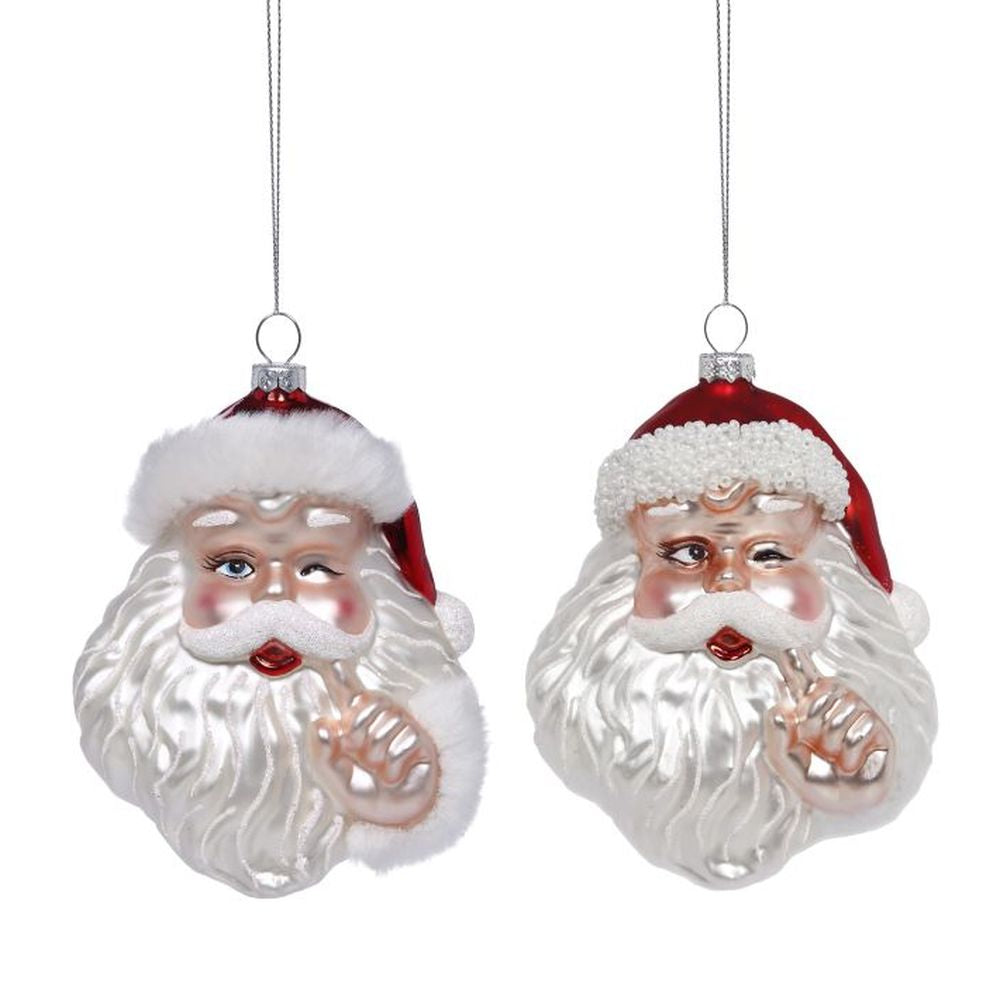 Mark Roberts 2022 Naughty And Nice Santa Ornament, Assortment Of 2 5 Inches