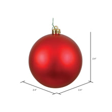 Load image into Gallery viewer, Vickerman 2.4&quot; Red Matte Ball Ornament, 24 Per Bag.