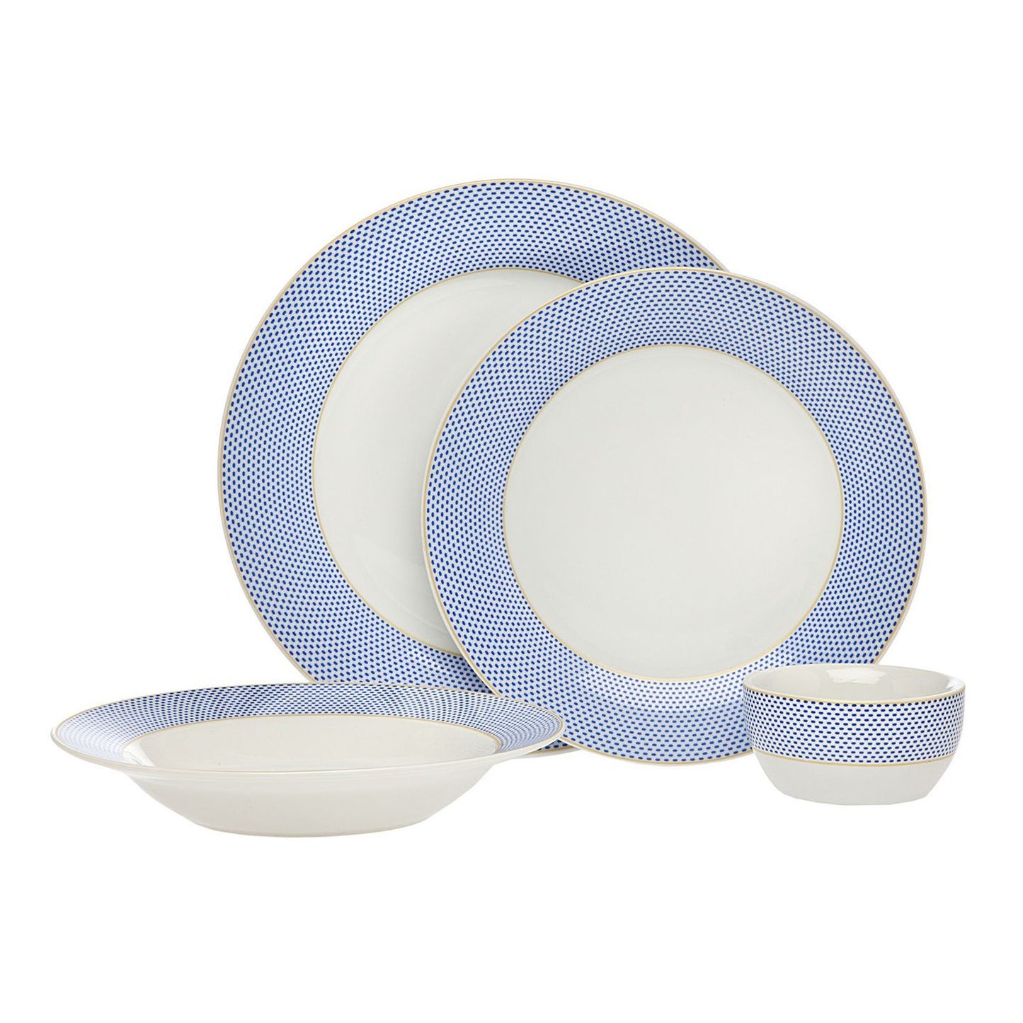 Godinger 16-Piece Gustav Dinnerware Blue