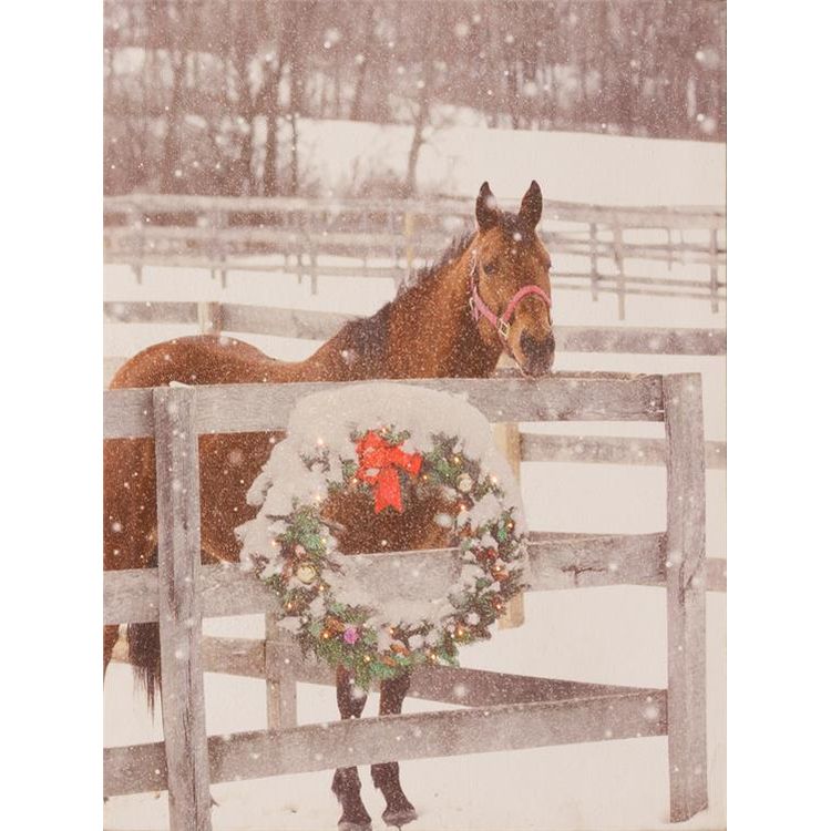 Your Heart's Delight Audrey's Led Canvas Print  - Horse And Wreath