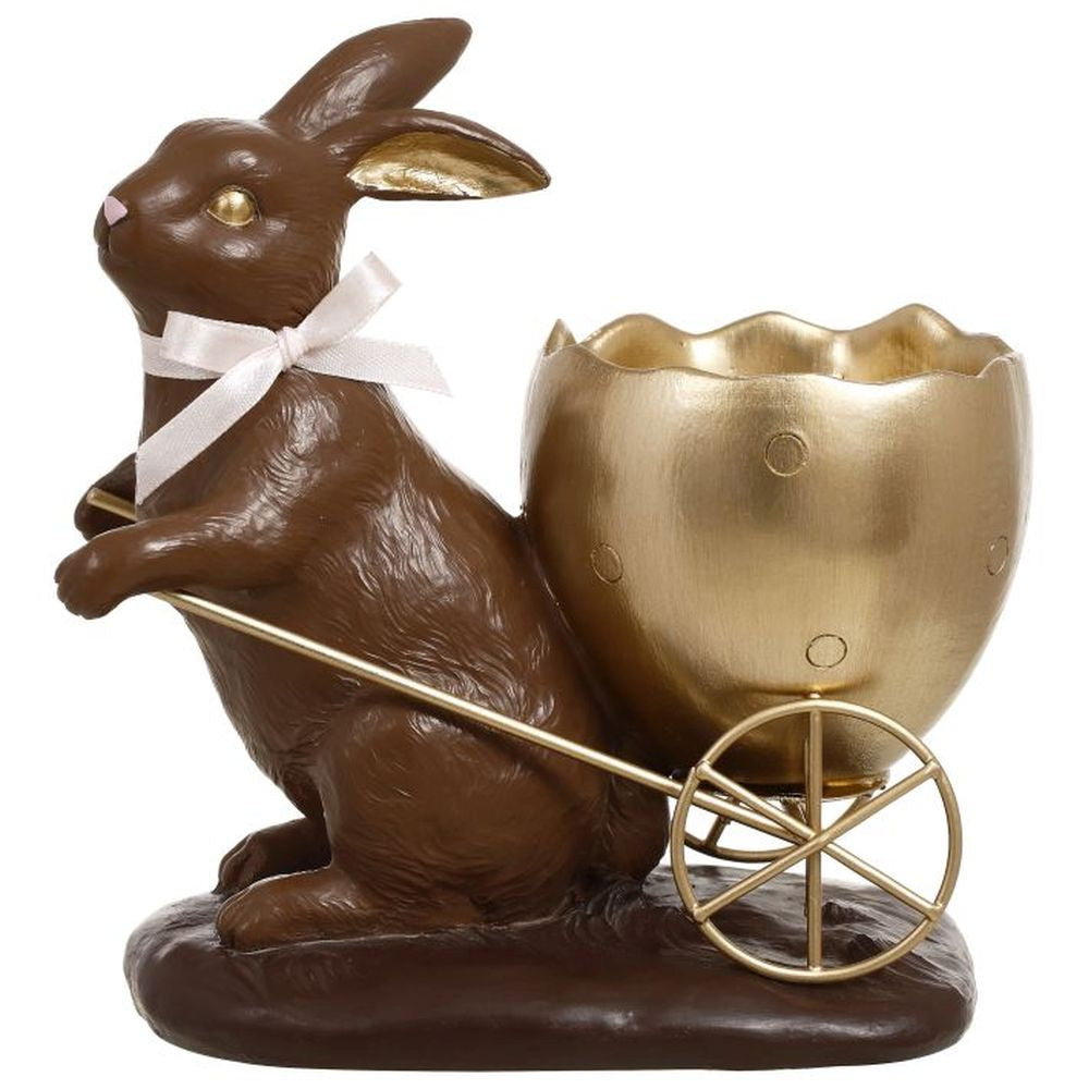 Mark Roberts Spring 2022 Gold Egg Rabbit Cart Figurine, 6"