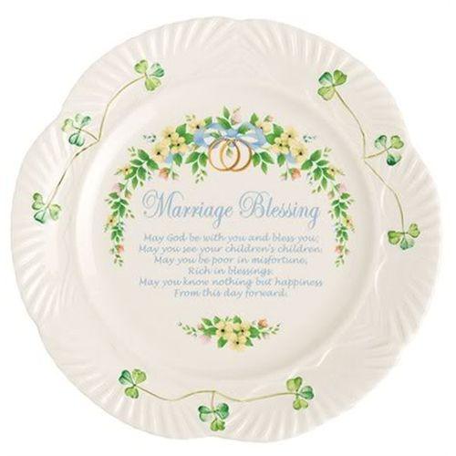 Belleek 9" Marriage Blessing Plate by Belleek
