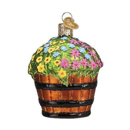 Old World Christmas Whiskey Barrel With Flowers Ornament