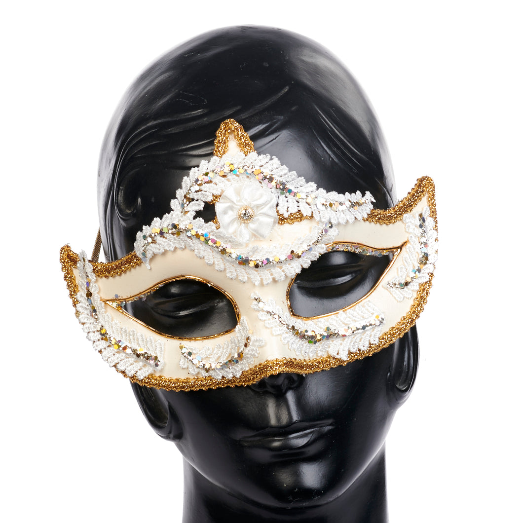 Goodwill Lace Flower Lady Mask Cream/Gold 19Cm