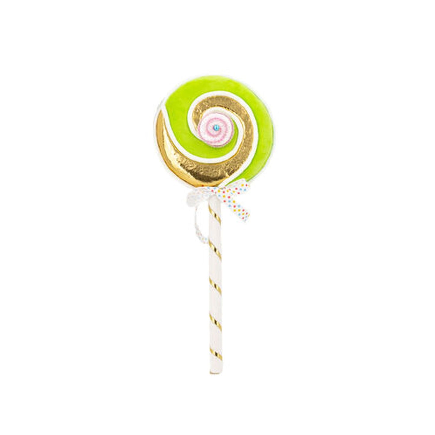 December Diamonds Snow Cream Shoppe 19" Green Swirl Lollipop Pick