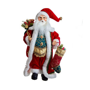Kurt Adler 17" Kringles Fancy Santa With Stocking