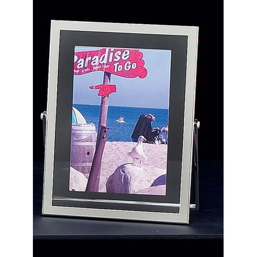 Silver Plated 4"X6" Floating Picture Frame With Easel Back