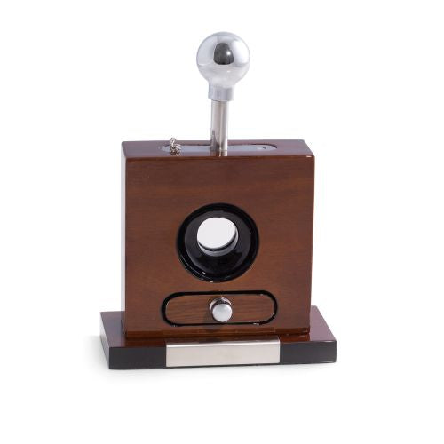 "Walnut" Wood & Stainless Steel Table Top Cigar Cutter