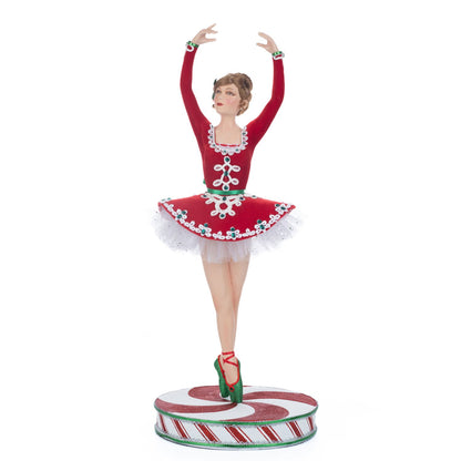 Katherine's Collection 2023 Peppermint Palace Ballerina Tabletop Figure Red Resin