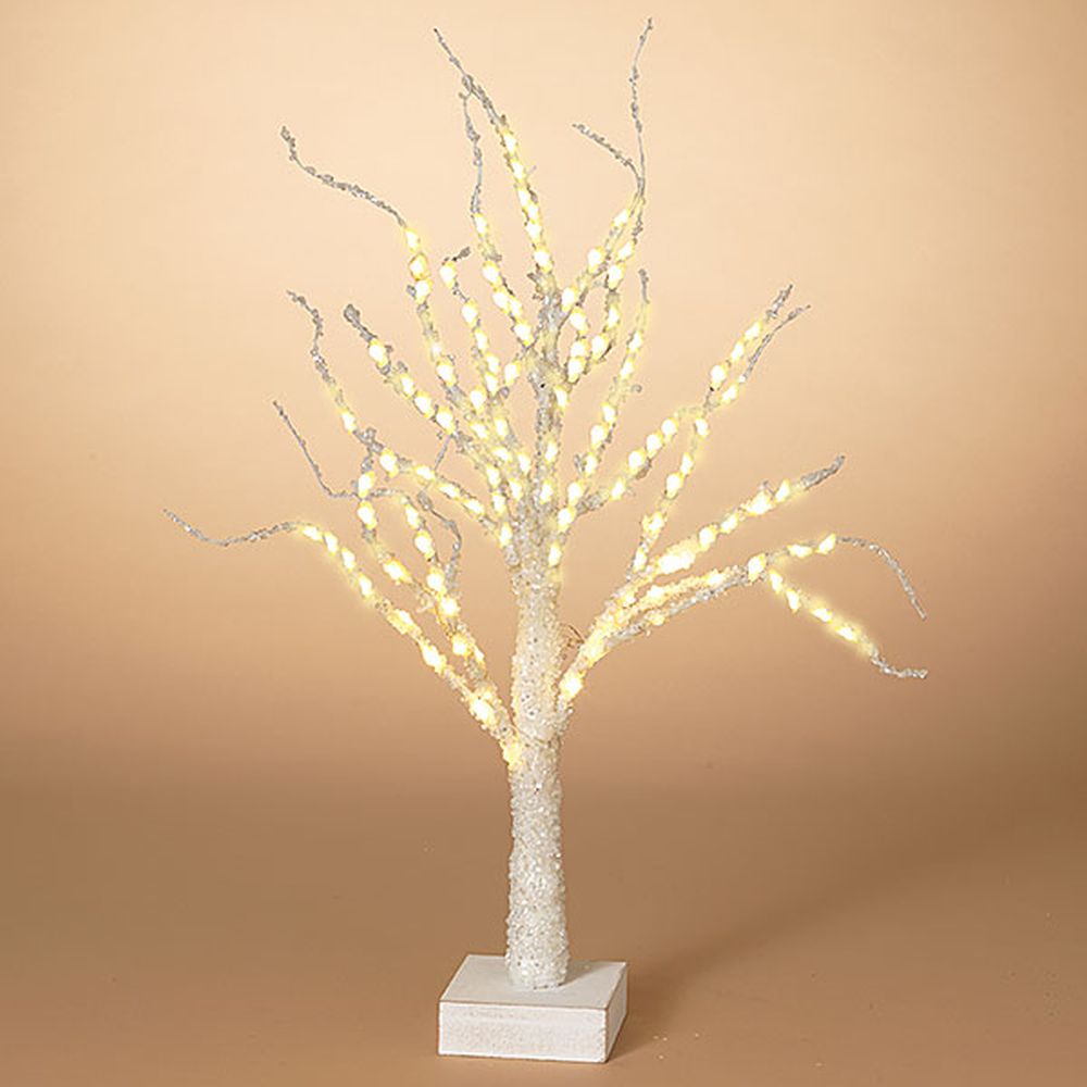 Gerson Company 23.6" B/O Icy White Tabletop Tree W/ 60 Superbright Led Lights